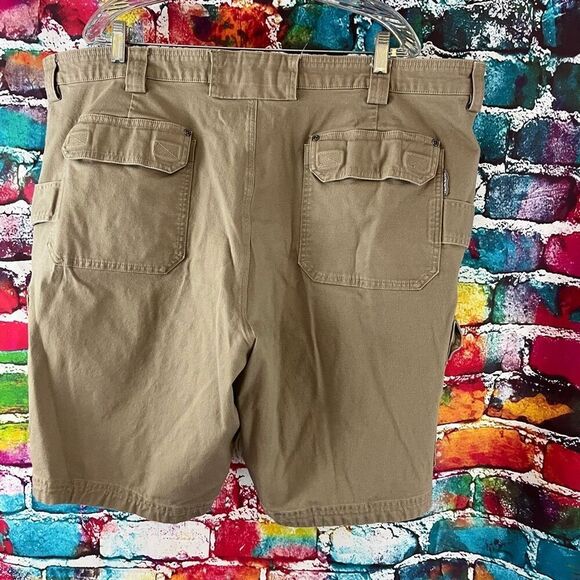 Duluth Shorts Mens 48 Tan Flex Firehose Carpenter Cargo Outdoor Relaxed Fit - Picture 3 of 5
